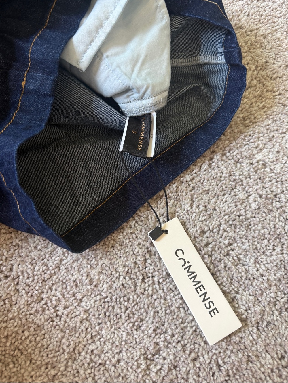 Commense Dark Blue Denim Belted Romper - Picture 4 of 4
